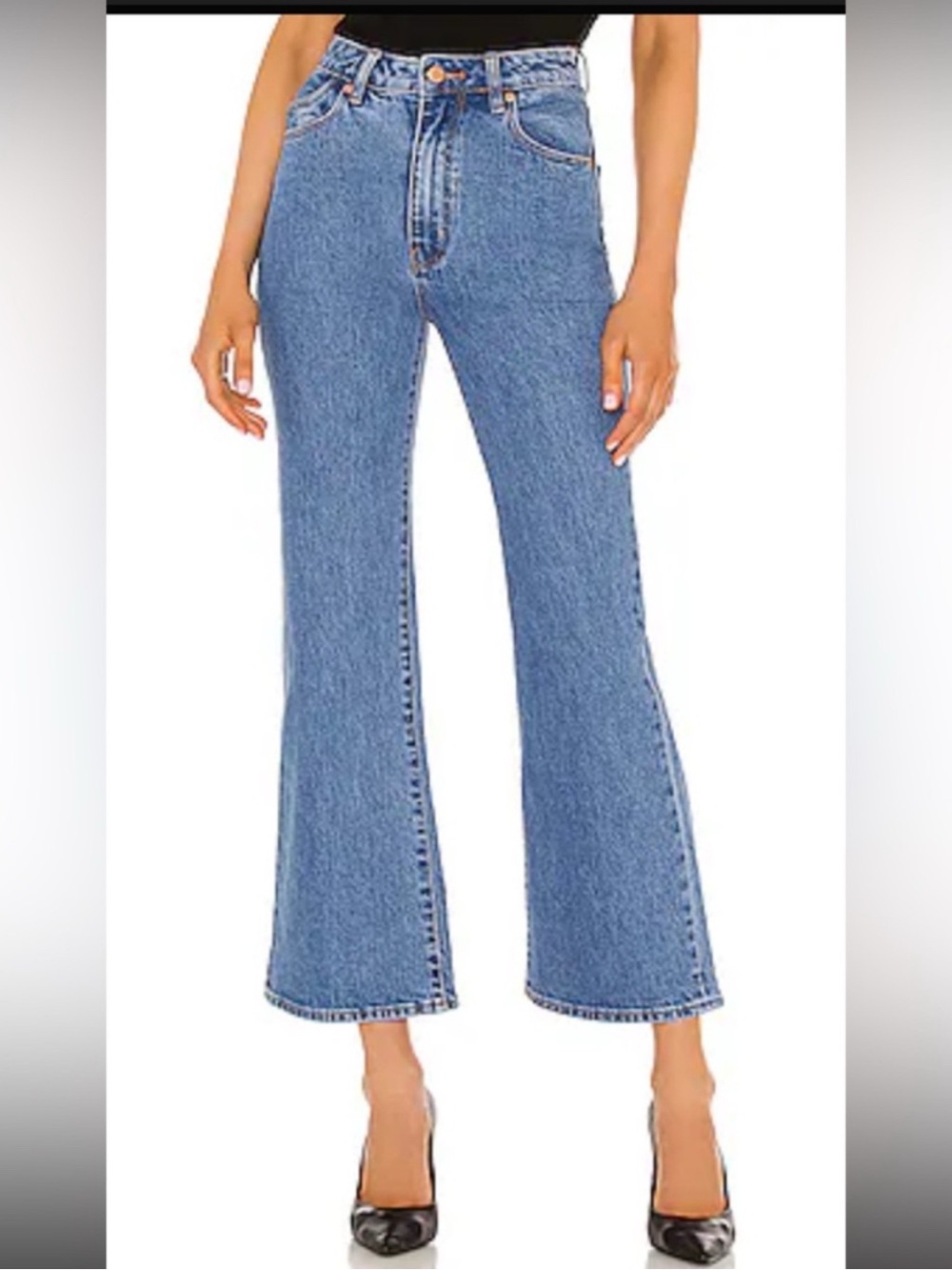 ROLLA'S Medium Blue High-Rise Flare Jeans